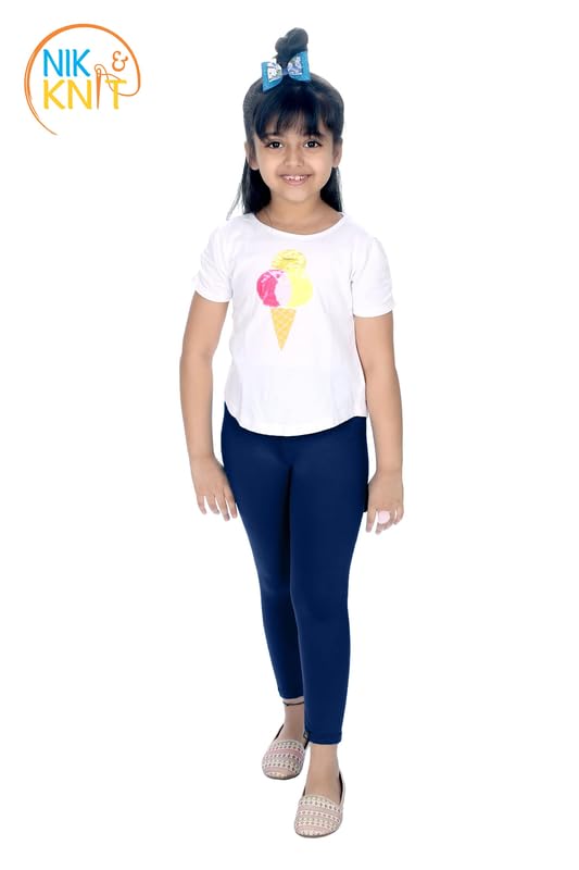 Image of NIK & KNIT Premium Stretchable Plain Leggings for Girls /Kids | Combo Bottom Wear (Top /T-Shirt NOT Included)