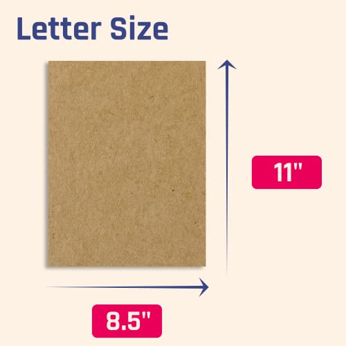 40 Sheets, Brown Kraft Cardstock, 300 Gsm (110 Lb. Cover) 8.5 X 11 Inches #TOP1