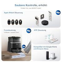 ECOVACS DEEBOT T30 Omni Saugroboter mit Wischfunktion, Mini Station Staubsauger Roboter, 11.000 PA Saugkraft, Adaptive Kantenreinigung mit TruEdge™ Mopping Technolgie, ZeroTangle™ Design – Ansicht 8