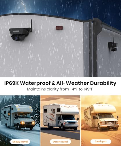 AUTO-VOX Solar Wireless Reversing Camera, 1-Min Install, 7.2" HD 1080P Monitor, Dual Camera System, Strong Magnetic Scratch-Proof Reverse Camera for Car, SUVs, Van, Trucks, Campers and Motorhome - Image 6