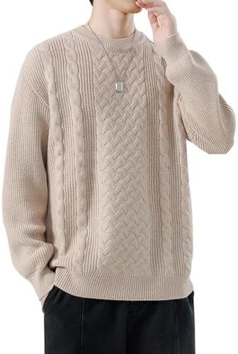 （01:30時点） [Inkpoo] セーター メンズ ニットセーターク 冬服 暖かい 防寒 リブニット ップス ケーブル編み カジュアル 長袖 おしゃれ ファッション 無地 人気 春秋冬 トップス 柔らかい肌触り ハイネック メンズ セーター Khaki L