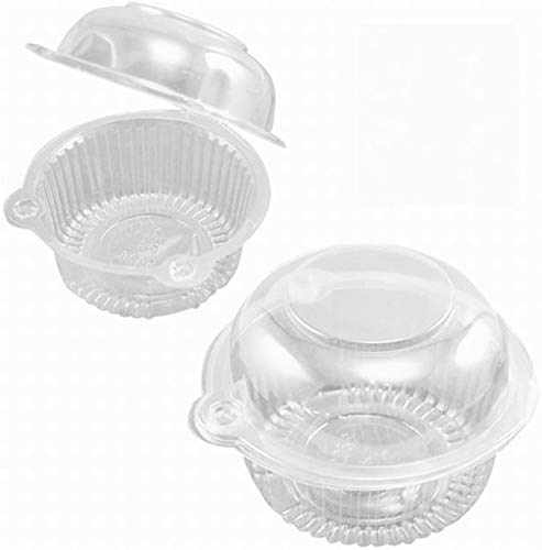 Plastic Cup Cake Container Translucent Transparent Dome Box for Sandwich Hamburger Fruit Salad Party Favorite Cake Stand Muffin Box Cup Holder 100 PCS