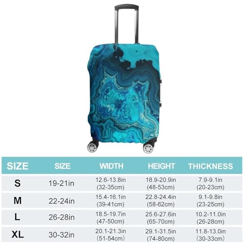 Carry on Luggage Cover Aqua Blue Turquoise Suitcase Covers for Luggages Tsa Approved Travel Luggage Sleeve Protector Elastic Suitcase Protector Anti-Scratch Washable Fits 19-30 Inch Case -XL2