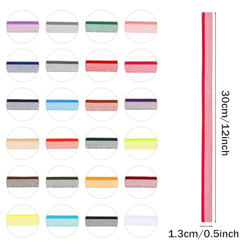 Exircy 24 Stück Buchbinder Stirnbänder, 30 X 1,4cm 24 Farben Baumwoll Buchbinderleinen für Buchbindung Buchbinde Buchdekor