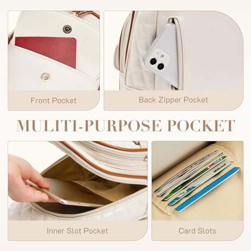 Missnine PU Leather Sling Bag for Women Quilted Chest Crossbody Trendy Travel Bag for Hiking Cycling with Tassel4