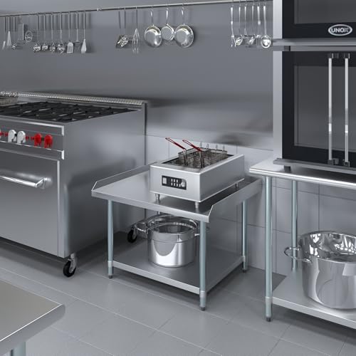 Image of AmGood Stainless Steel Equipment Stand - Heavy Duty, Commercial Grade, with Undershelf, NSF Certified (30 inch Width x 36 inch Length)