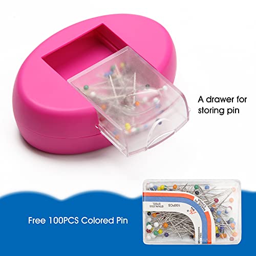 Coitak Magnetic Sewing Pincushion With 100 Plastic Head Pins, Magnetic Pins Holder For Sewing Quilting #TOP6