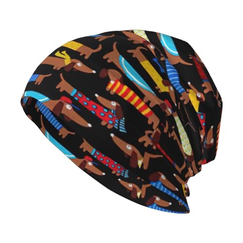 Gorro de punto de calidad con texto en inglés 'I Love My Dog' Dachshunds, transpirable, elástico, para familiares o amigos, color negro