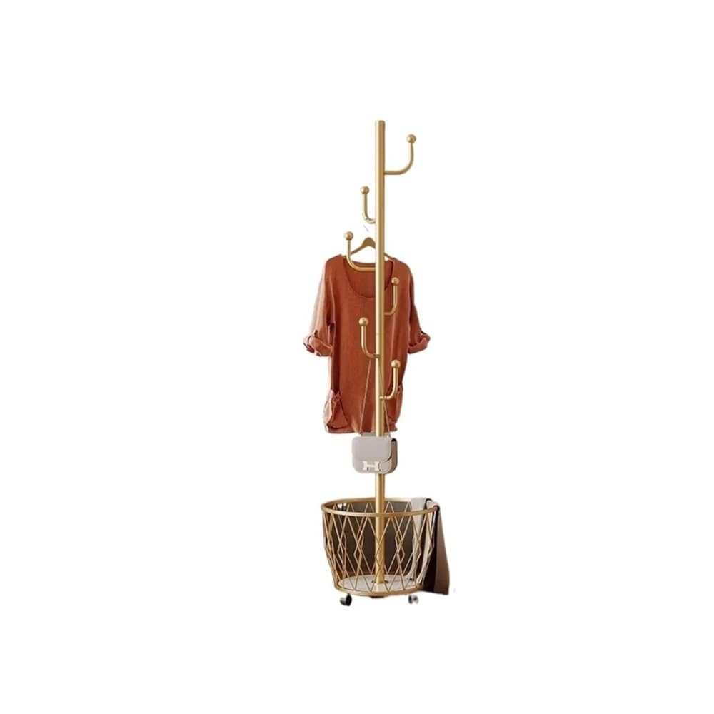 AILIUXIAOYAN Coat Rack Modern, Minimalistic, and Practical Freestanding Coat and Hat Rack for Home - Portable and Versatile Clothing Rack Stand(Gold)