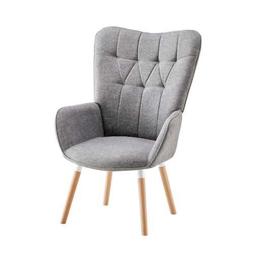 HOME DESIGN & CONFORT® Butacas de Salón Especial de Tela | Sillón Relax con Diseño Moderno y Ergonómico (Requiere Montaje) (Gris sin Botones)