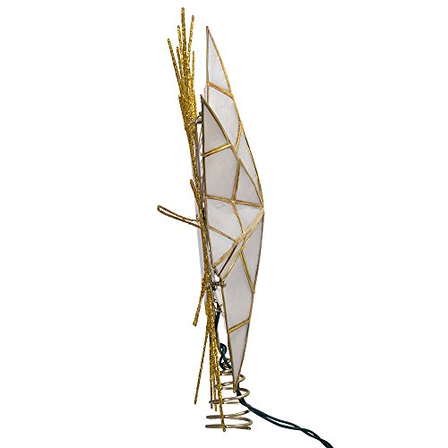 Kurt Adler 14" 7-Point Natural Capiz Star Lighted Treetop #TOP3