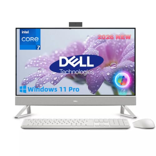 Image of Dell 27 All-in-One Desktop, Core 7 Processor 150U, 32GB DDR5 RAM, 1TB SSD | 27 inch FHD IPS Display, Computer for Business & Creative Professionals, WiFi 6E, Ai Copilot, Win11 Pro, w /Wireless KB /Mouse