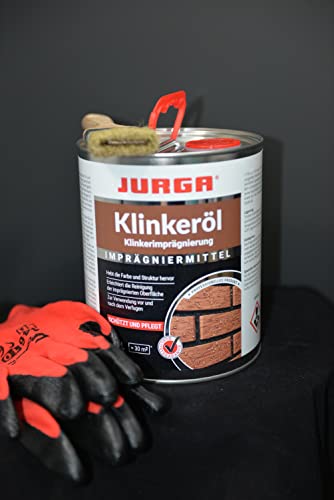 JURGA Klinkeröl Außen & Innen (3 L ca.30m²) Klinkerstein Imprägnierung Versiegelung & Hydrophobierung für Klinkersteine
