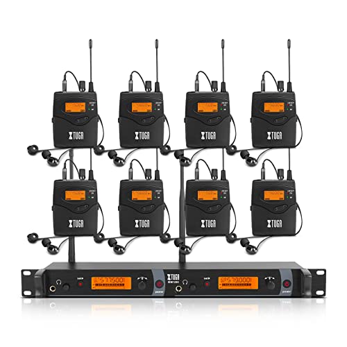 XTUGA IEM1200 Wireless in Ear Monitors for Musicians/Singers, 8 Bodypacks, Adjustable 2x...