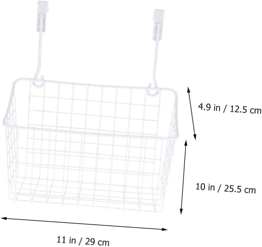 VICASKY White Hanging Storage Rack Over Door Basket for Kitchen Cabinet Bathroom Office Ventilated Organizer with Easy Installation Rust Resistant Saving Storage