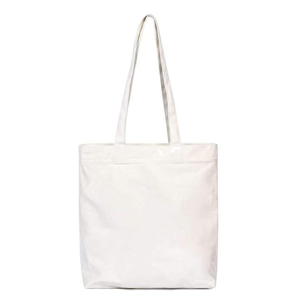 Ymz White Waterproof Foldable Tote Bags Reusable Shopper Bags Stylish Bags For Storage Grocery Shopping Fruit Vegetable (White)