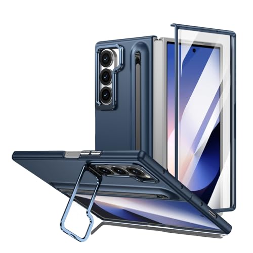 for Galaxy Z Fold 5 �p �P�[�X S �y���z���_�[�ƒ��߉\�ȃ��^���X�^���h�t�� �X�N���[���v���e�N�^�[���� �����O�z���_�[ �ϏՌ� ���^ �M�����N�V�[ Z Fold 5 �J�o�[ �܏�ݎ��X�^���h ���C�����X�[�d�Ή� ������� �}�b�g P