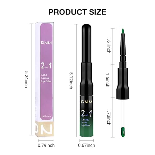 Image of evpct 1Pcs Forest Green Matte Lip Liner & Liquid Lipstick Stain Makeup Set for Women, Green Lip Liner Stain Long Lasting Waterproof Smudge Proof, Cruelty Free Lip Stick Makeup 24 hours originales, 48