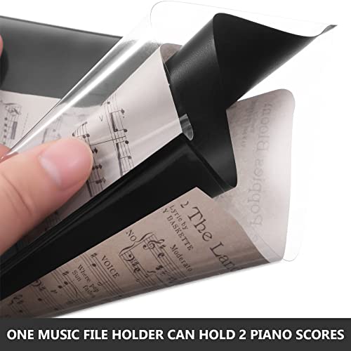 Outus 12 Pieces Flip Folder Pages Music Folder Marching Band 7.5 x 6.3 Inch Band Flip Choral Folders PVC Waterproof Double Sided Music Files Holder for Sheet (Double Side)