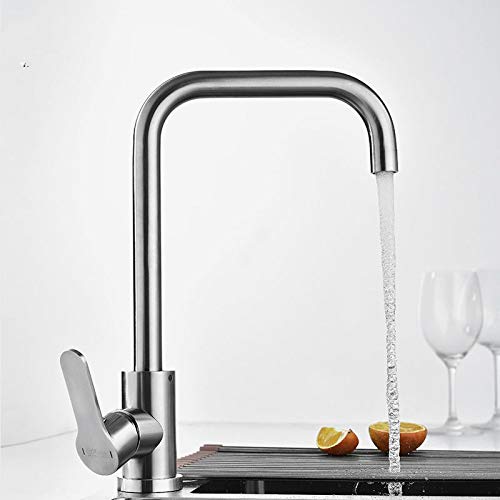 Robinet de cuisine mitigeur en acier inoxydable pour évier et eau potable