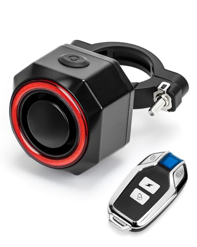 CEMOFE Alarma Bicicleta Recargable Alarma Inalámbrica De Bicicleta Antirrobo Alarma Bicicleta Impermeable con Remoto Luces Traseras 110dB para MTB Bicicletas Eléctricas Scooters Motocicletas