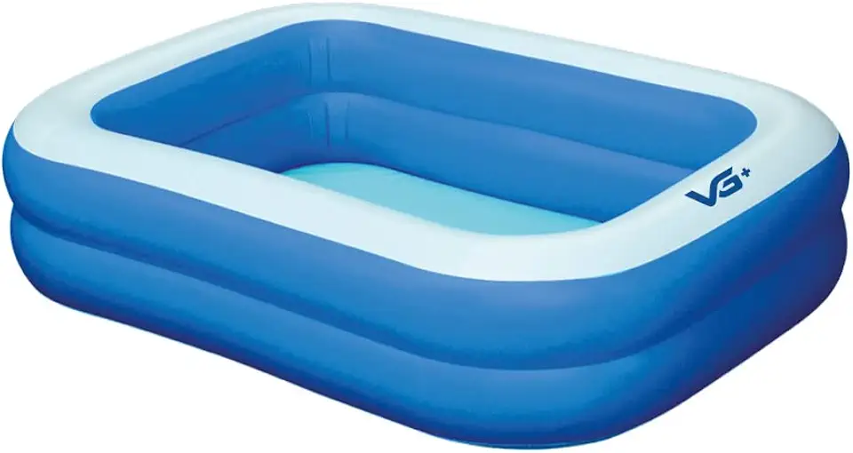 VG PLUS, Piscina Inflável Retangular Azul 100 Litros Pvc VG Plus