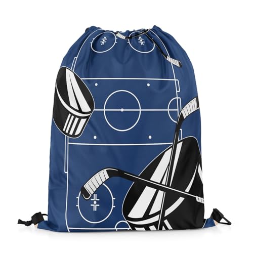 Feelyou Ice Hockey Sports Drawstring Sackpack 13"x15.7" Hockey Player Gym String Bag Sports Event Drawstring Backpack Hockey Stadium Rawstring Bags2