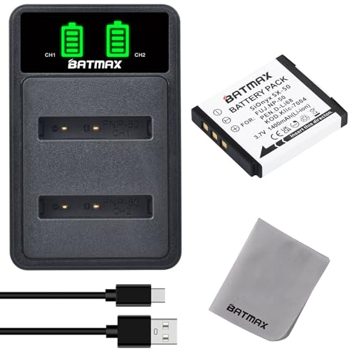 Cargador USB con batería NP-50 para cámaras Fujifilm FinePix y Kodak EasyShare
