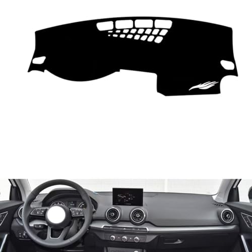 leather dash board cover mat Compatible with Audi Q2L (NO HUD) ，dashboard cover(Black)