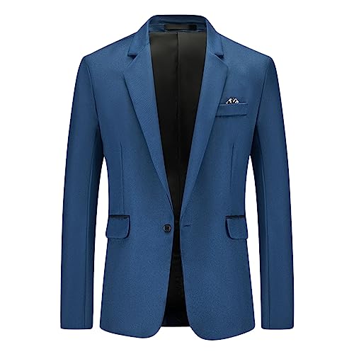 Men's Blazer Casual Sport Coats Slim Fit One Button Suit Jacket Lightweight Work Business Suit Jacket Prom Party Coat