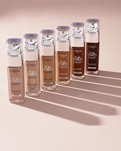 Fond de teint liquide L'Oréal Paris True Match, soin de la peau infusé à l'acide hyaluronique, SPF 17, disponible en 40 teintes, nuance froide 3,R/3,C, 30 ml (Lot de 2)