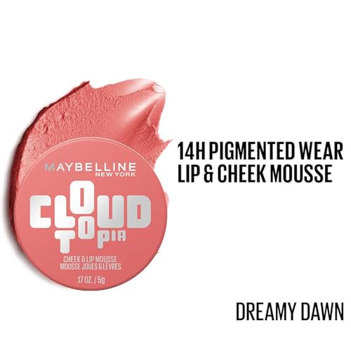 Image of Maybelline Cloudtopia Cheek & Lip Mousse Blush | Lightweight, Pigmented Mousse in Dreamy Dawn, 5g