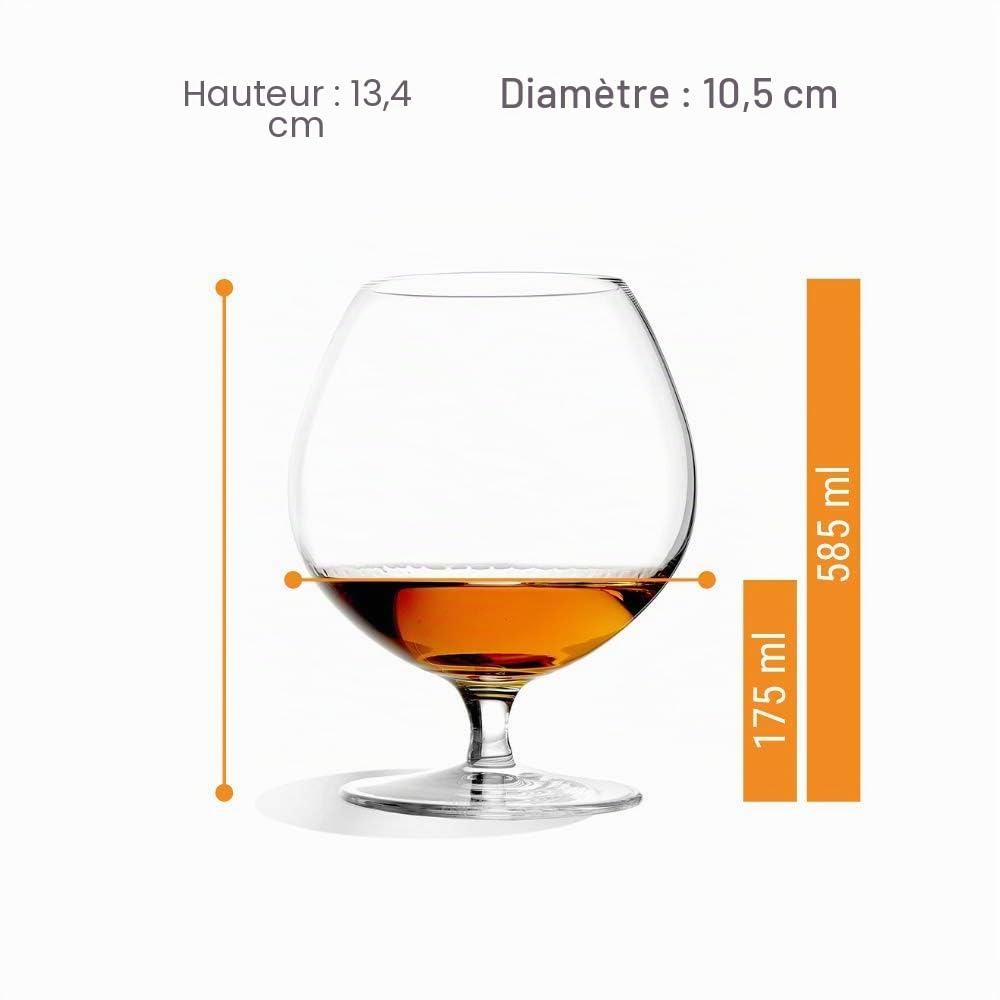 Stölzle Lausitz Verre à cognac Snifter I 585 ml I set de 6 I lavable au lave-vaisselle I noble verre en cristal sans plomb I haute qualité I bel aspect visuel