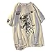 Femmes Goth T Shirt Y2K Harajuku Graphique Tops Coton Anime Vêtements (Blanc, XL)