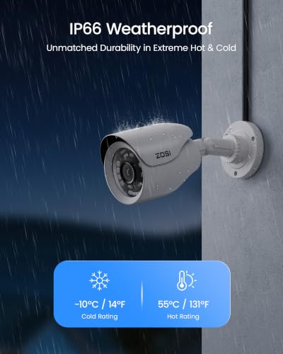 Image of ZOSI 4 Pack HD-TVI 1920TVI 1080p Security Camera Outdoor Indoor