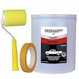 Roll On Truck Bed Liner Paint; Heavy Duty Coating Protection for Box Trucks, Pickups, Cargo Vans (1 Gallon Kit, Light Grey)