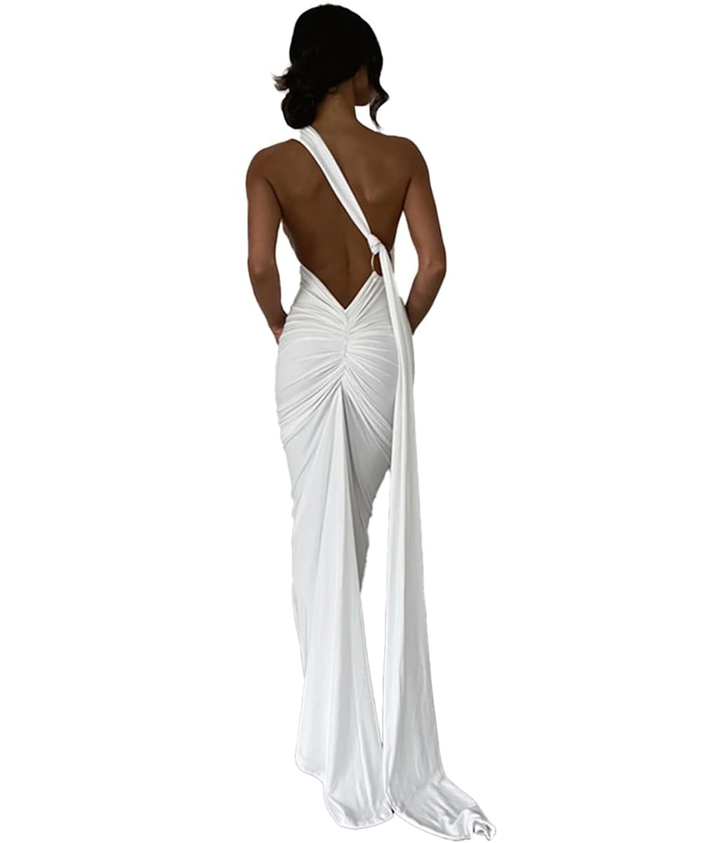 ABINGOO Vestito Donna Senza Maniche Maxi Abito Sexy Backless Bodycon Abito Lungo Tinta Unita Elegante Abito da Cocktail