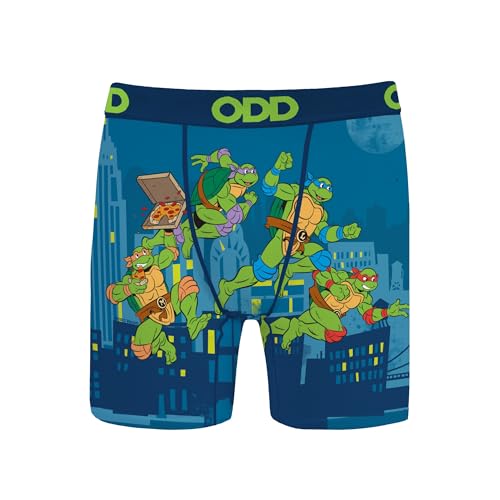 Odd Sox Kid Boy's Boxer Brief, Teenage Mutant Ninja Turtles, TMNT, Funny Novelty Print, Small - Main Image