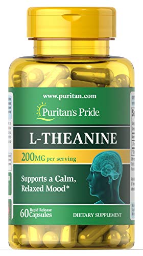 Puritan's Pride L-Theanine, 60 Capsules, 30 Servings, 200mg Per Serving