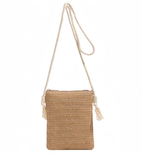 Women's Four Seasons Straw Woven Shoulder Bag Tote Handbag Girl Summer Beach Purse