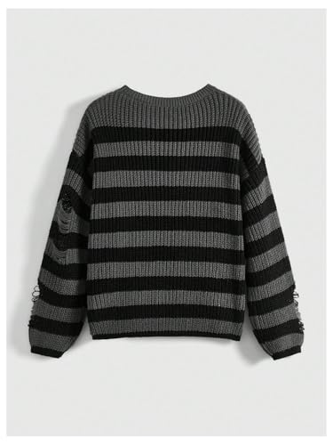 Image of MakeMeChic Women's Striped Sweaters Halloween Vintage Grandpa Sweaters