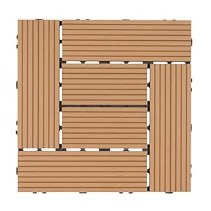 22 stuks houten tegels, 30 x 30 cm, terrasplanken, tuintegels, vloertegels met drainage, kliksysteem voor tuin, balkon, gazon, achtertuin enz