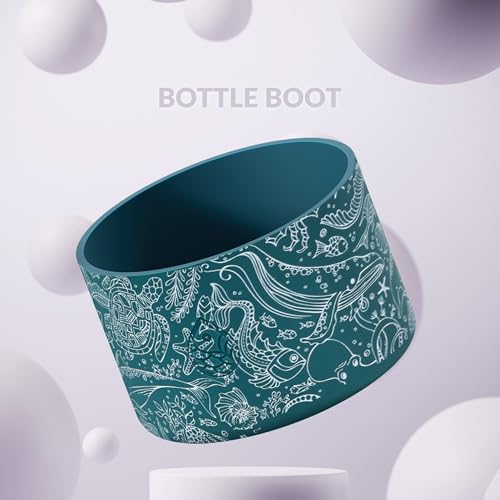 Image of REUZBL Protective Silicone Boot Sleeve for 12-40 oz Hydro Flask Insulated Water Bottles, Protect Our Oceans, Anti-Slip Bottom Cover