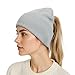 2026 Upgraded Magnetic Opening Ponytail Knit Beanie for Women, Stretch Fit Fashion Soft Messy Bun Knit Cap for Cold Weather, Daily Use, and Outdoor Activities (US, Alpha, One Size, Black)