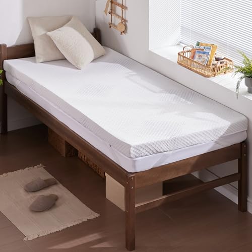 Image of SINWEEK 3 Inch Gel Memory Foam Mattress Topper Twin XL Size for Dorm Room, Ventilated Pad for Body Pressure, Cooling Bed Topper with Breathable Soft Cover, CertiPUR-US Certified