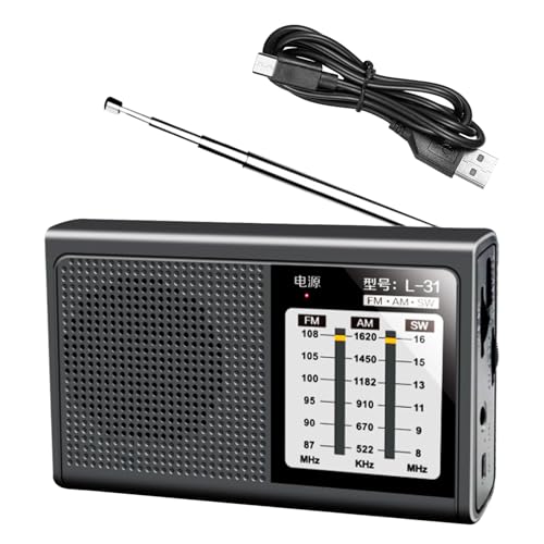 Radio portable AM/FM rechargeable gros boutons pour seniors lecture simple et excellente réception