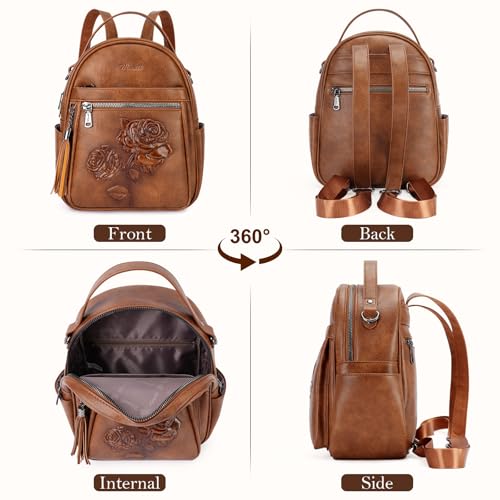 Image of Mini Backpack Purse for Women,Vegan Leather Small Backpack for Daily | Embossed Lightweight Water-Resistance Travel Mini Fashion Daypack Bag,Ladies Casual Backpack Purse Gift Choice for Women