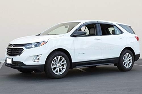 WellVisors Window Visors Wind Deflectors Compatible with Chevrolet Chevy Equinox 2018-2024 with Chrome Trim Rain Guards 3-847CH020