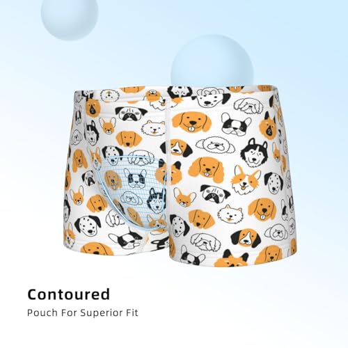 Boys' Cotton Boxer Brief Soft Underwear-Dog Faces4