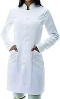 Jaleco Feminino Manga Longa Gola Padre Branco Adulto Maxi Tudo Formal Uniforme
